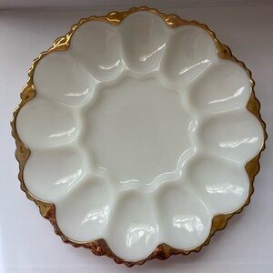 Milk Glass Egg Tray